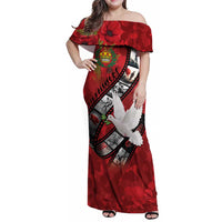 Personalised Tonga ANZAC 1915-2026 Filmstrip Family Matching Off Shoulder Maxi Dress and Hawaiian Shirt Lest We Forget 25 April