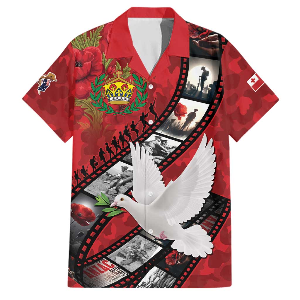 Personalised Tonga ANZAC 1915-2026 Filmstrip Family Matching Summer Maxi Dress and Hawaiian Shirt Lest We Forget 25 April