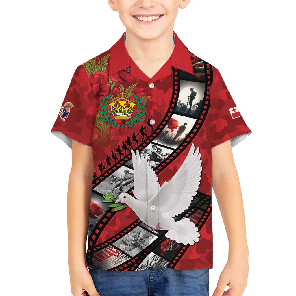 Personalised Tonga ANZAC 1915-2026 Filmstrip Family Matching Summer Maxi Dress and Hawaiian Shirt Lest We Forget 25 April