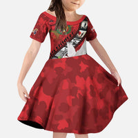 Personalised Tonga ANZAC 1915-2026 Filmstrip Kid Short Sleeve Dress Lest We Forget 25 April LT9 KID Red - Polynesian Pride