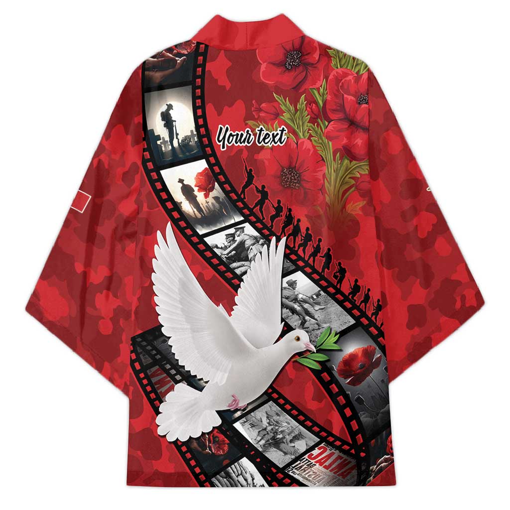 Personalised Tonga ANZAC 1915-2026 Filmstrip Kimono Lest We Forget 25 April LT9 - Polynesian Pride
