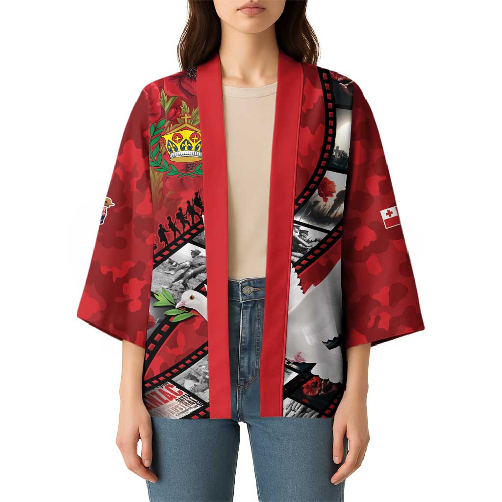 Personalised Tonga ANZAC 1915-2026 Filmstrip Kimono Lest We Forget 25 April LT9 - Polynesian Pride