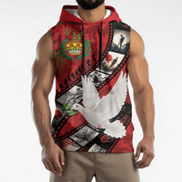 Personalised Tonga ANZAC 1915-2026 Filmstrip Sleeveless Hoodie Lest We Forget 25 April LT9 - Polynesian Pride