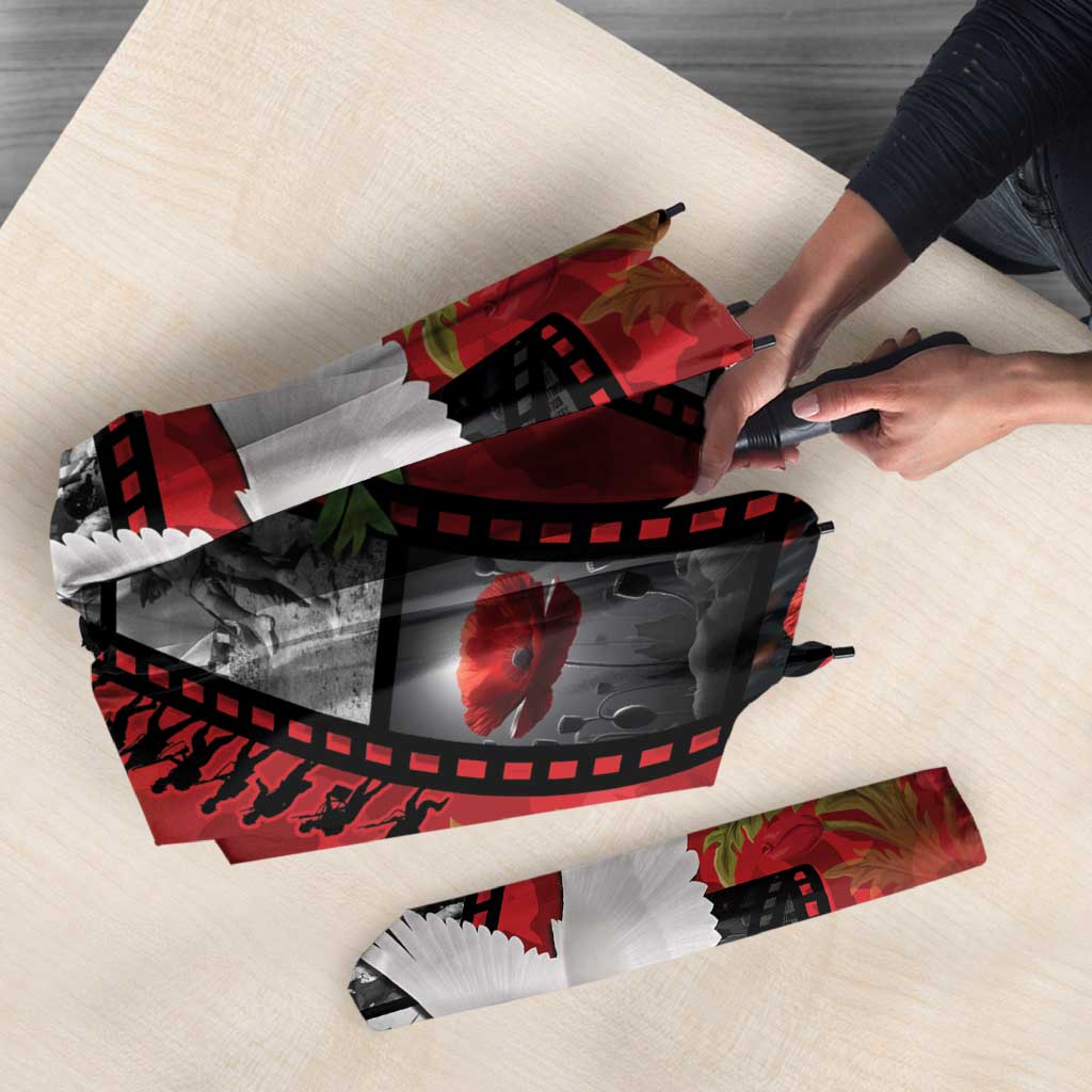 Personalised Tonga ANZAC 1915-2026 Filmstrip Umbrella Lest We Forget 25 April LT9 - Polynesian Pride