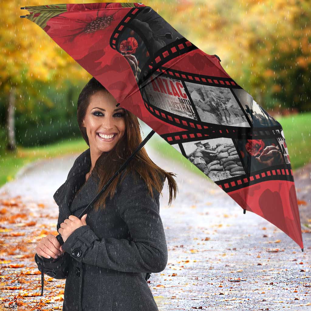 Personalised Tonga ANZAC 1915-2026 Filmstrip Umbrella Lest We Forget 25 April LT9 - Polynesian Pride