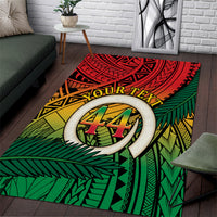 Personalised Vanuatu Yumi 44th Indipendens Dei Area Rug Vanuatuan Broad Tusk with Polynesian Tribal