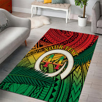 Personalised Vanuatu Yumi 44th Indipendens Dei Area Rug Vanuatuan Broad Tusk with Polynesian Tribal