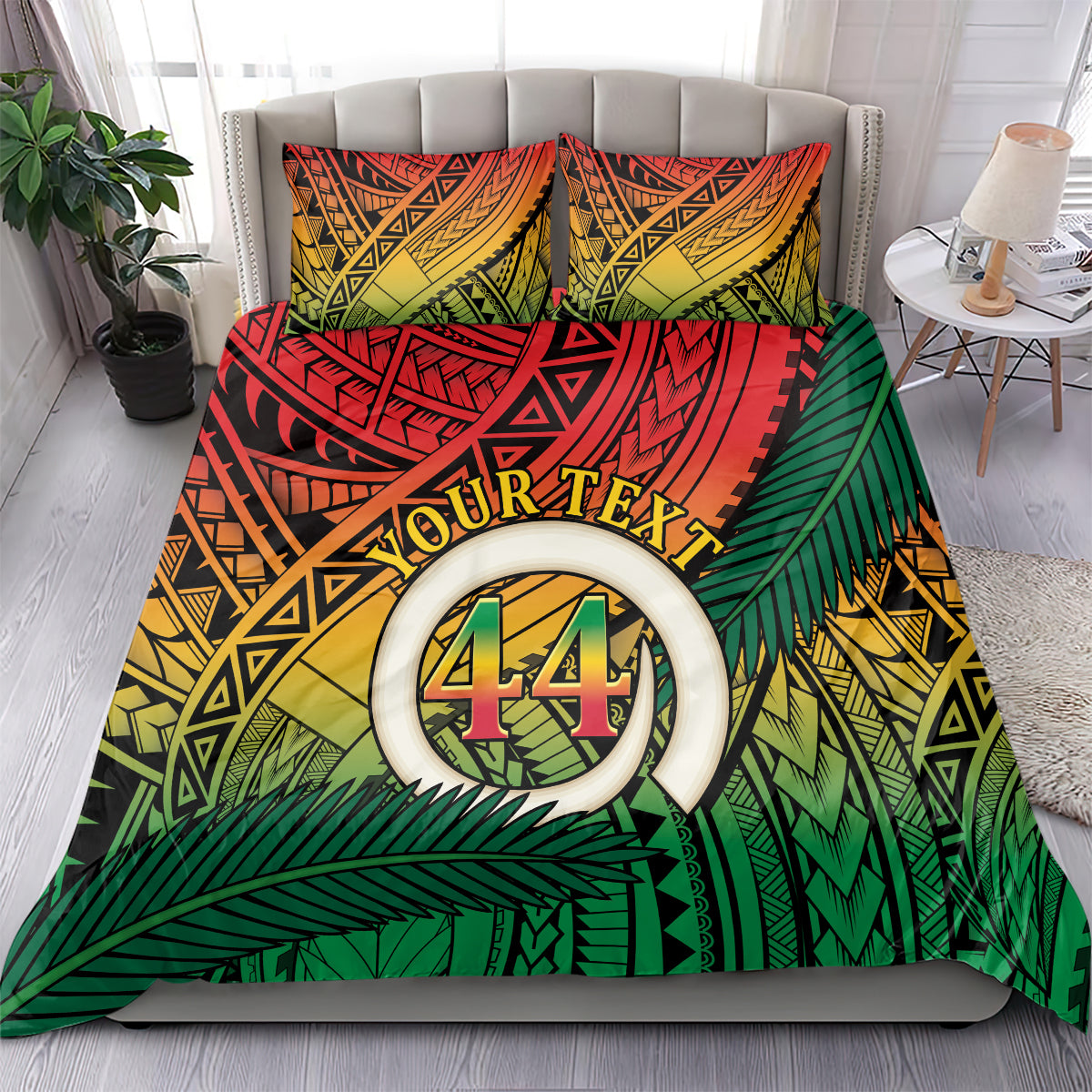 Personalised Vanuatu Yumi 44th Indipendens Dei Bedding Set Vanuatuan Broad Tusk with Polynesian Tribal LT9 - Polynesian Pride