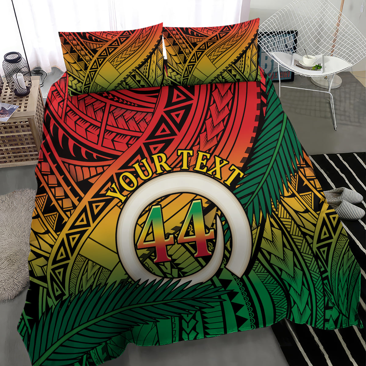 Personalised Vanuatu Yumi 44th Indipendens Dei Bedding Set Vanuatuan Broad Tusk with Polynesian Tribal LT9 - Polynesian Pride