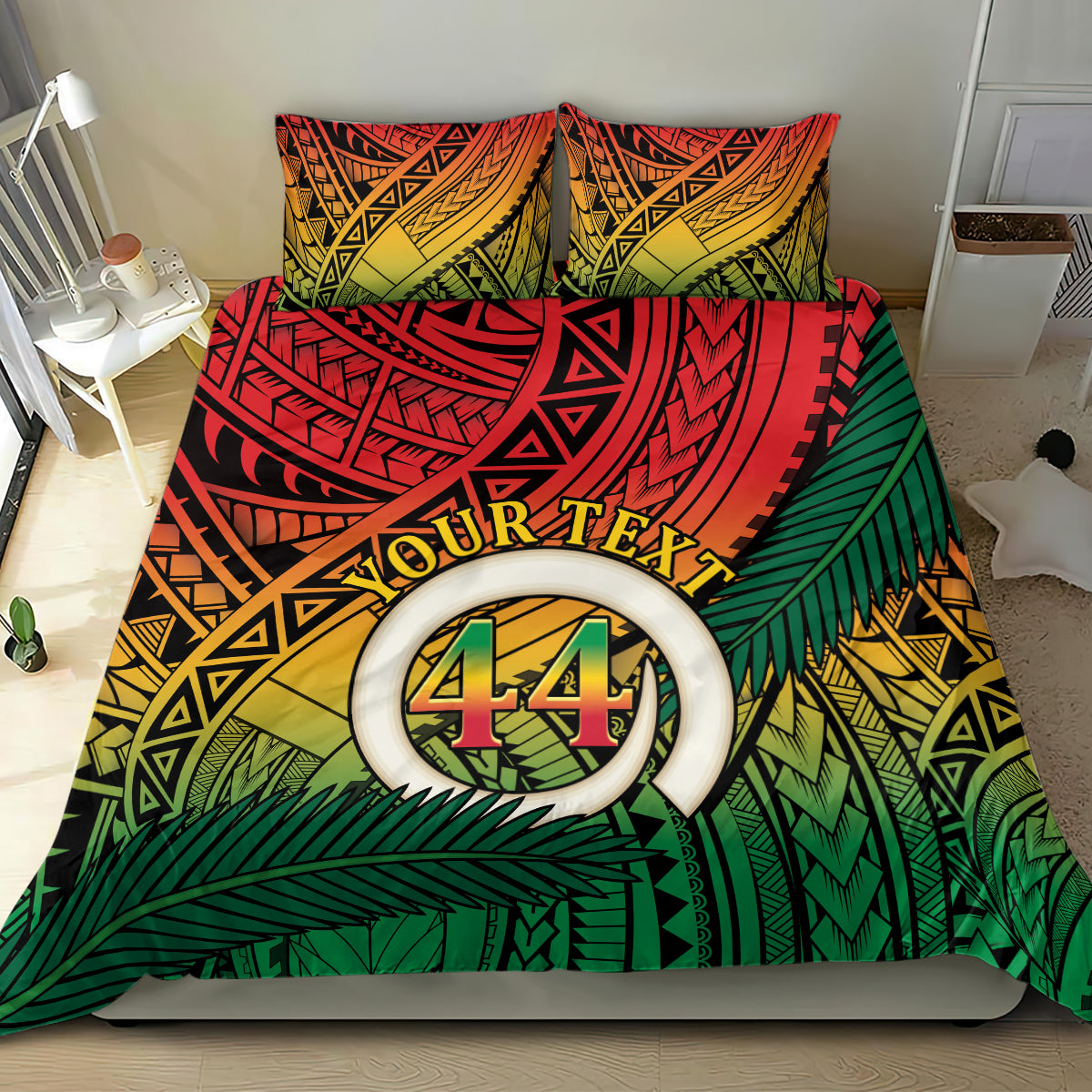 Personalised Vanuatu Yumi 44th Indipendens Dei Bedding Set Vanuatuan Broad Tusk with Polynesian Tribal LT9 - Polynesian Pride