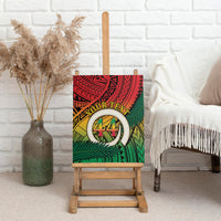 Personalised Vanuatu Yumi 44th Indipendens Dei Canvas Wall Art Vanuatuan Broad Tusk with Polynesian Tribal