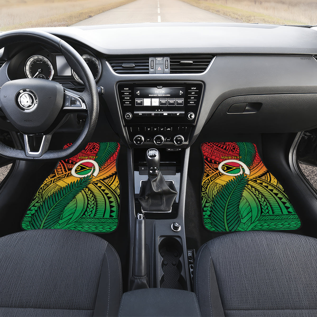 Personalised Vanuatu Yumi 44th Indipendens Dei Car Mats Vanuatuan Broad Tusk with Polynesian Tribal