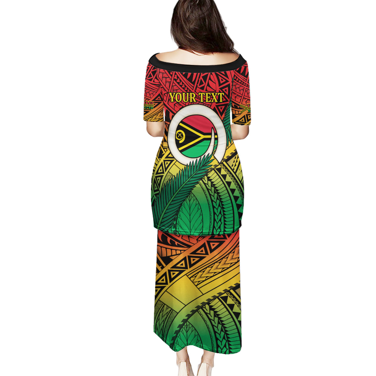 Personalised Vanuatu Yumi 44th Indipendens Dei Family Matching Puletasi and Hawaiian Shirt Vanuatuan Broad Tusk with Polynesian Tribal