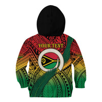 Personalised Vanuatu Yumi 44th Indipendens Dei Kid Hoodie Vanuatuan Broad Tusk with Polynesian Tribal LT9 - Polynesian Pride