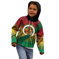 Personalised Vanuatu Yumi 44th Indipendens Dei Kid Hoodie Vanuatuan Broad Tusk with Polynesian Tribal LT9 - Polynesian Pride