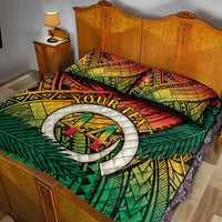 Personalised Vanuatu Yumi 44th Indipendens Dei Quilt Bed Set Vanuatuan Broad Tusk with Polynesian Tribal