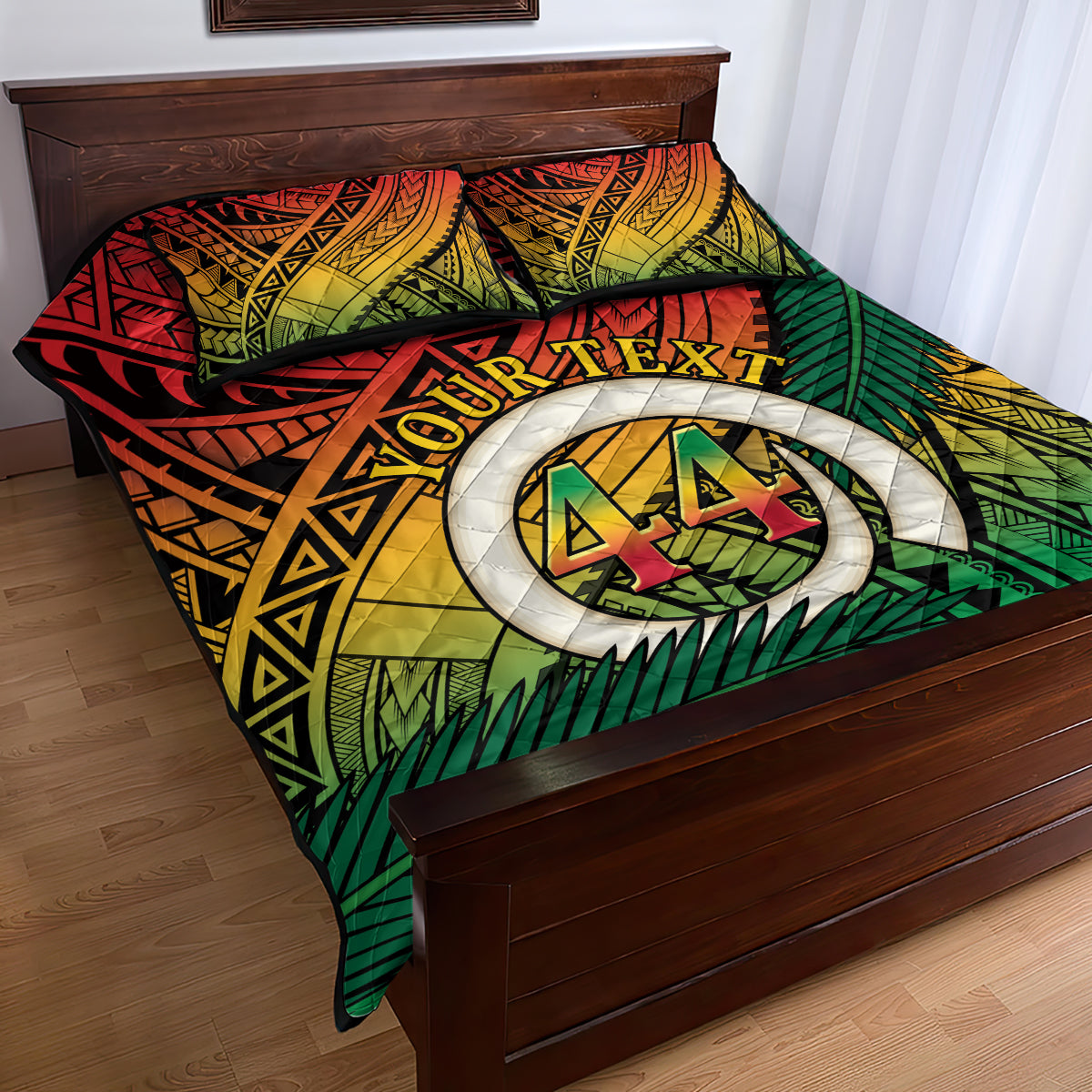 Personalised Vanuatu Yumi 44th Indipendens Dei Quilt Bed Set Vanuatuan Broad Tusk with Polynesian Tribal