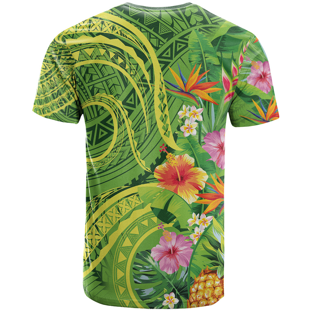 Polynesian Tribal Flower Tattoo T Shirt Special Lime Green Vibe