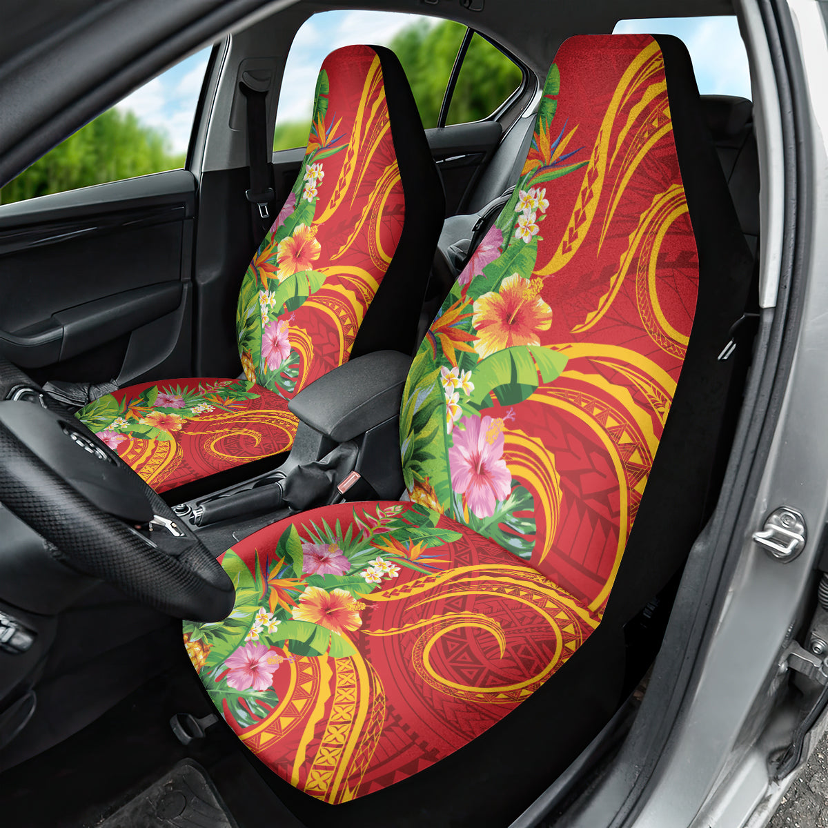 Polynesian Tribal Flower Tattoo Car Seat Cover Special Vermilion Vibe