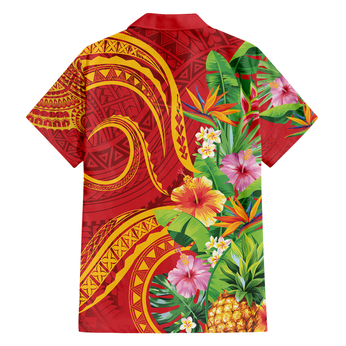 Polynesian Tribal Flower Tattoo Family Matching Tank Maxi Dress and Hawaiian Shirt Special Vermilion Vibe LT9 - Polynesian Pride