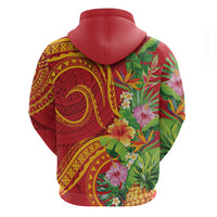 Polynesian Tribal Flower Tattoo Hoodie Special Vermilion Vibe