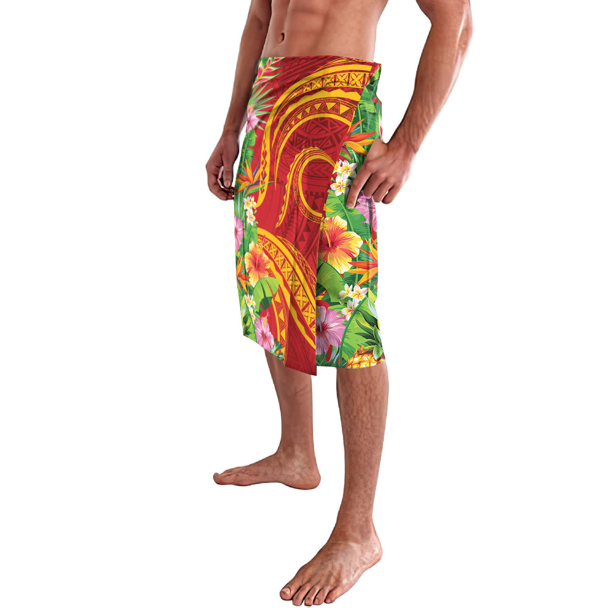 Polynesian Tribal Flower Tattoo Lavalava Special Vermilion Vibe