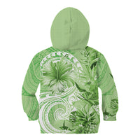 Polynesian Hibiscus Flower Tribal Kid Hoodie Lime Green Color LT9 - Polynesian Pride