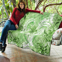 Polynesian Hibiscus Flower Tribal Quilt Lime Green Color LT9 - Polynesian Pride
