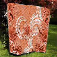 Polynesian Hibiscus Flower Tribal Quilt Peach Color LT9 - Polynesian Pride