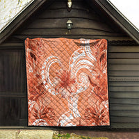 Polynesian Hibiscus Flower Tribal Quilt Peach Color LT9 - Polynesian Pride