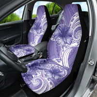 Polynesian Hibiscus Flower Tribal Car Seat Cover Violet Color