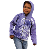 Polynesian Hibiscus Flower Tribal Kid Hoodie Violet Color LT9 - Polynesian Pride