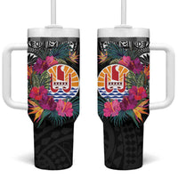 Tahiti Island Tumbler With Handle French Polynesian Tropical