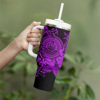 Purple Polynesian Tahiti Island Tumbler With Handle The Wave of Water