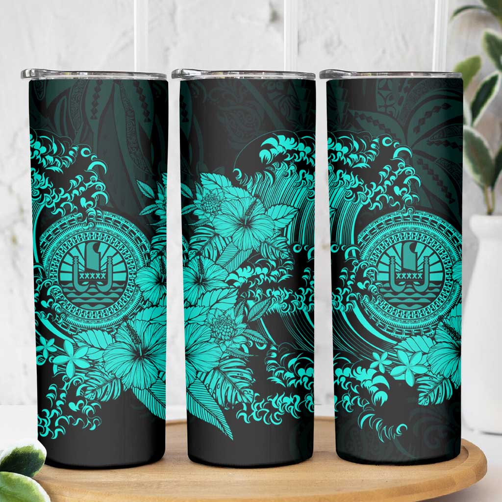 Turquoise Polynesian Tahiti Island Skinny Tumbler The Wave of Water