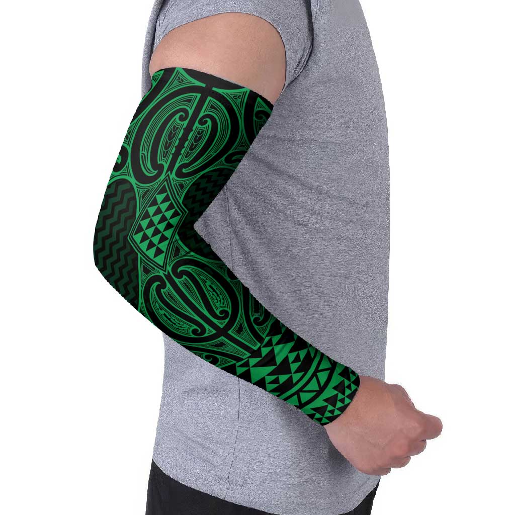 Kakariki Maori Ta Moko Poutama Art Arm Sleeves - Polynesian Pride