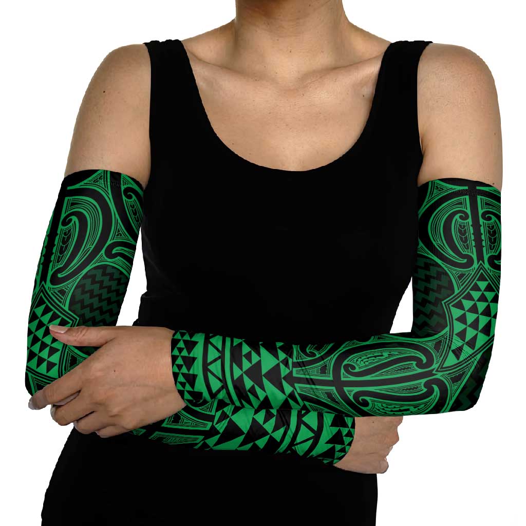 Kakariki Maori Ta Moko Poutama Art Arm Sleeves - Polynesian Pride