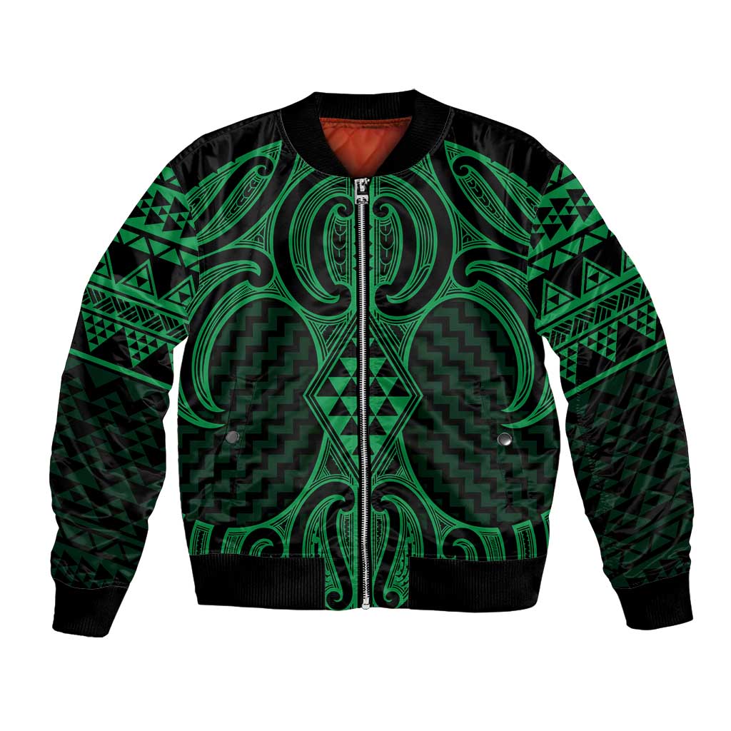 Kakariki Maori Ta Moko Poutama Art Bomber Jacket