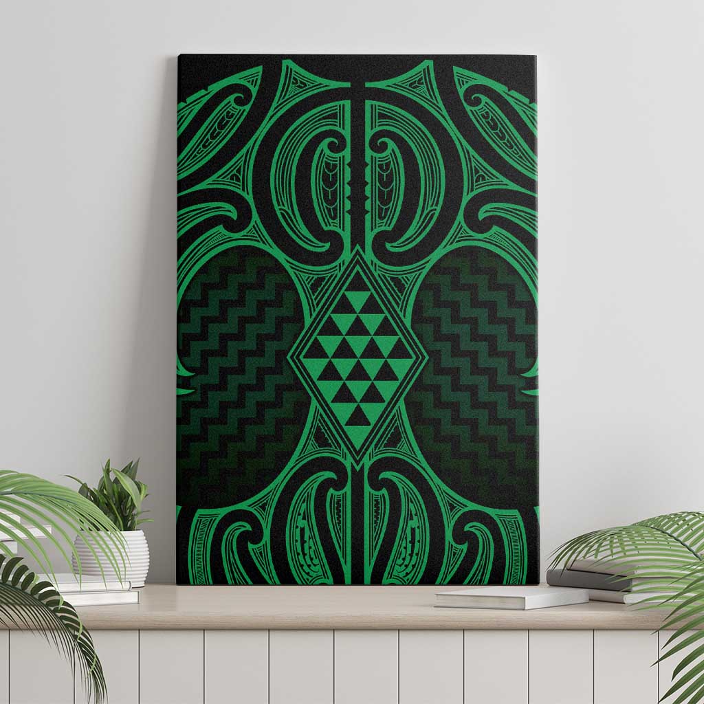 Kakariki Maori Ta Moko Poutama Art Canvas Wall Art