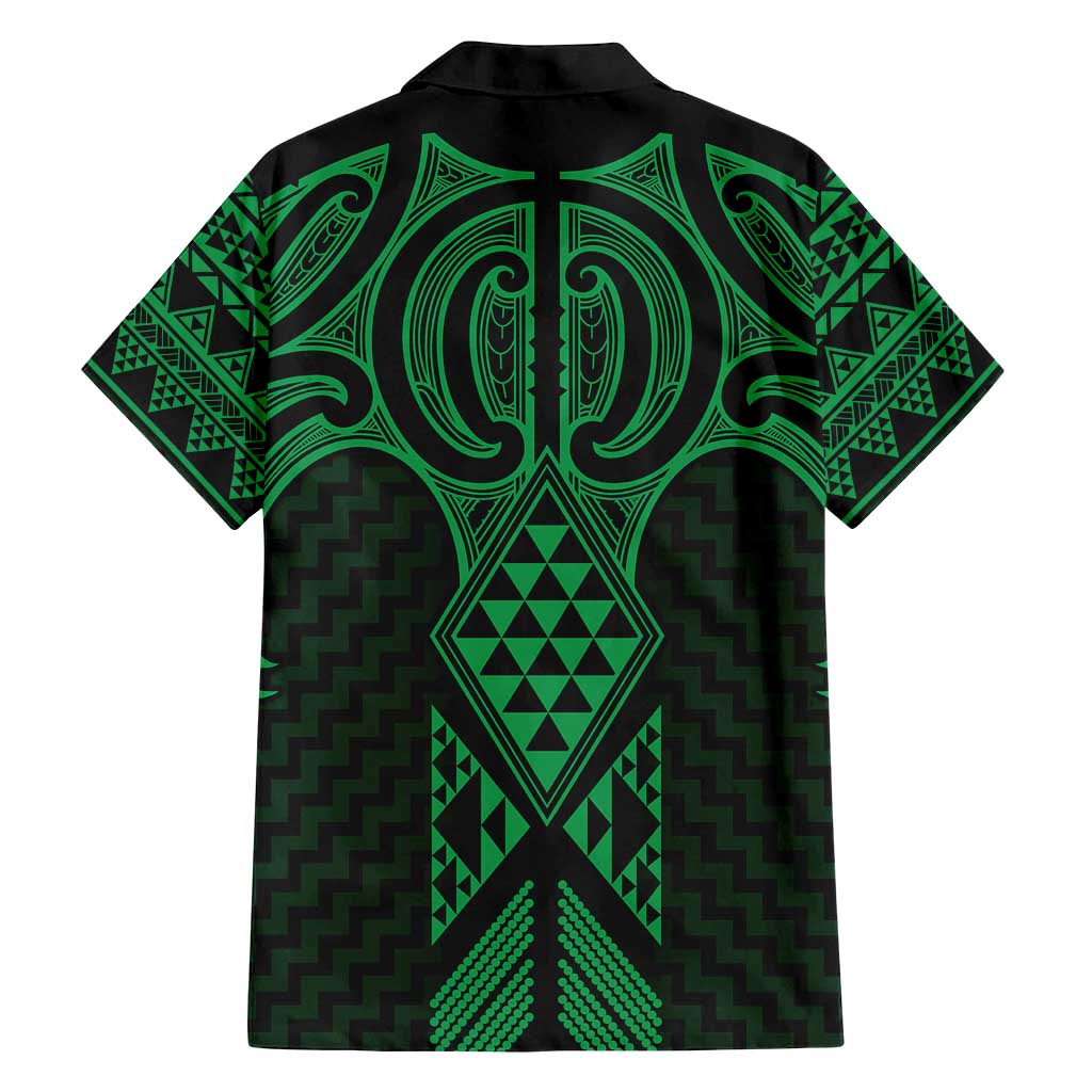 Kakariki Maori Ta Moko Poutama Art Family Matching Long Sleeve Bodycon Dress and Hawaiian Shirt