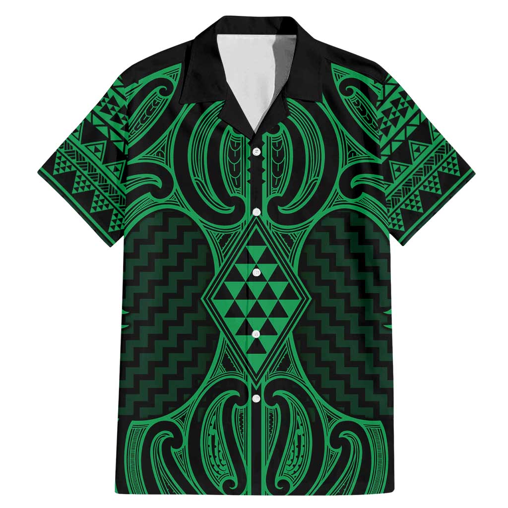 Kakariki Maori Ta Moko Poutama Art Family Matching Mermaid Dress and Hawaiian Shirt