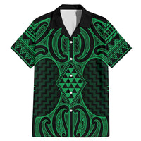 Kakariki Maori Ta Moko Poutama Art Family Matching Mermaid Dress and Hawaiian Shirt