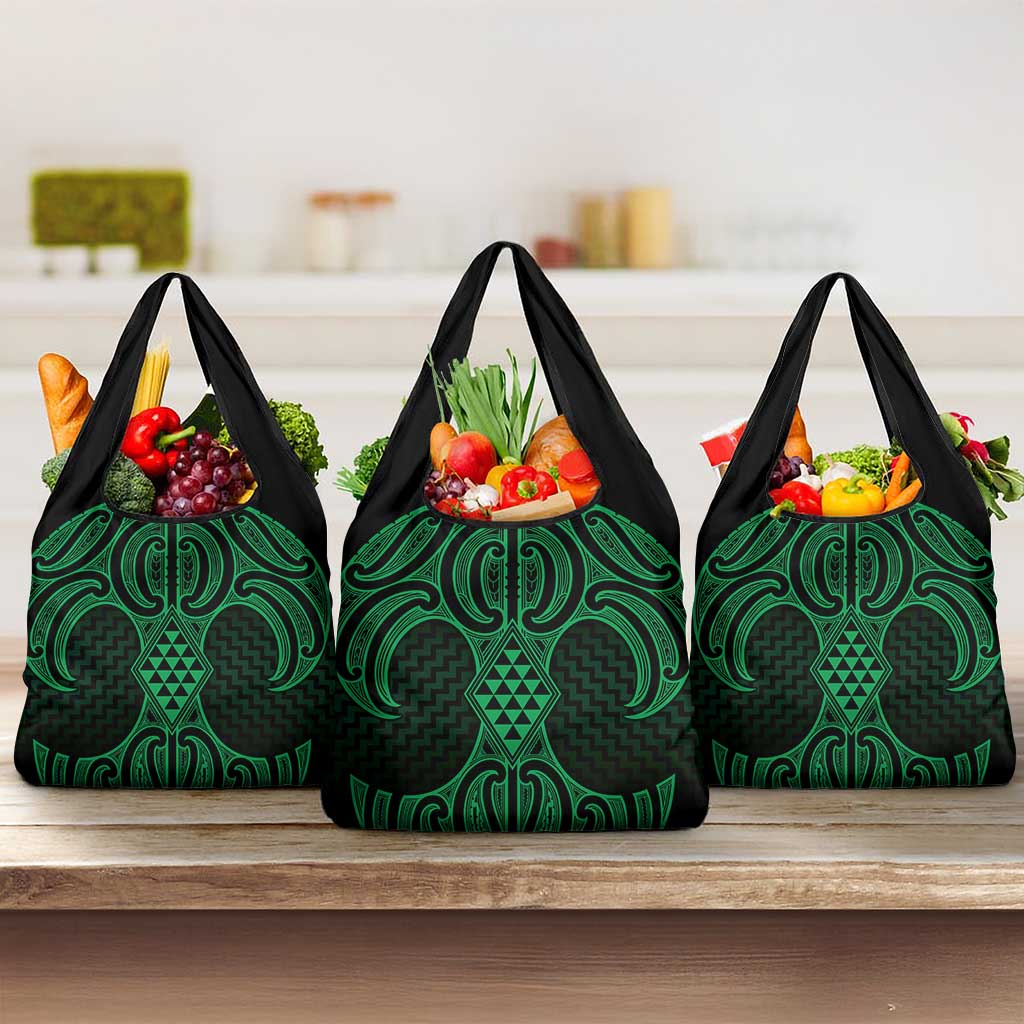 Kakariki Maori Ta Moko Poutama Art Grocery Bag
