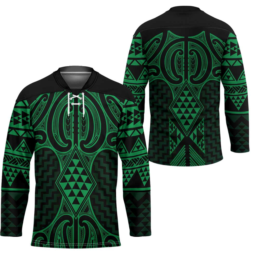 Kakariki Maori Ta Moko Poutama Art Hockey Jersey - Polynesian Pride