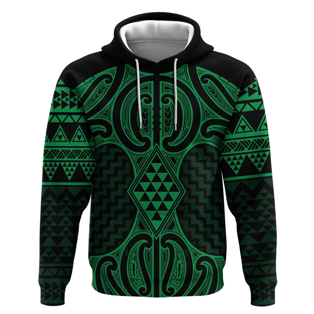 Kakariki Maori Ta Moko Poutama Art Hoodie