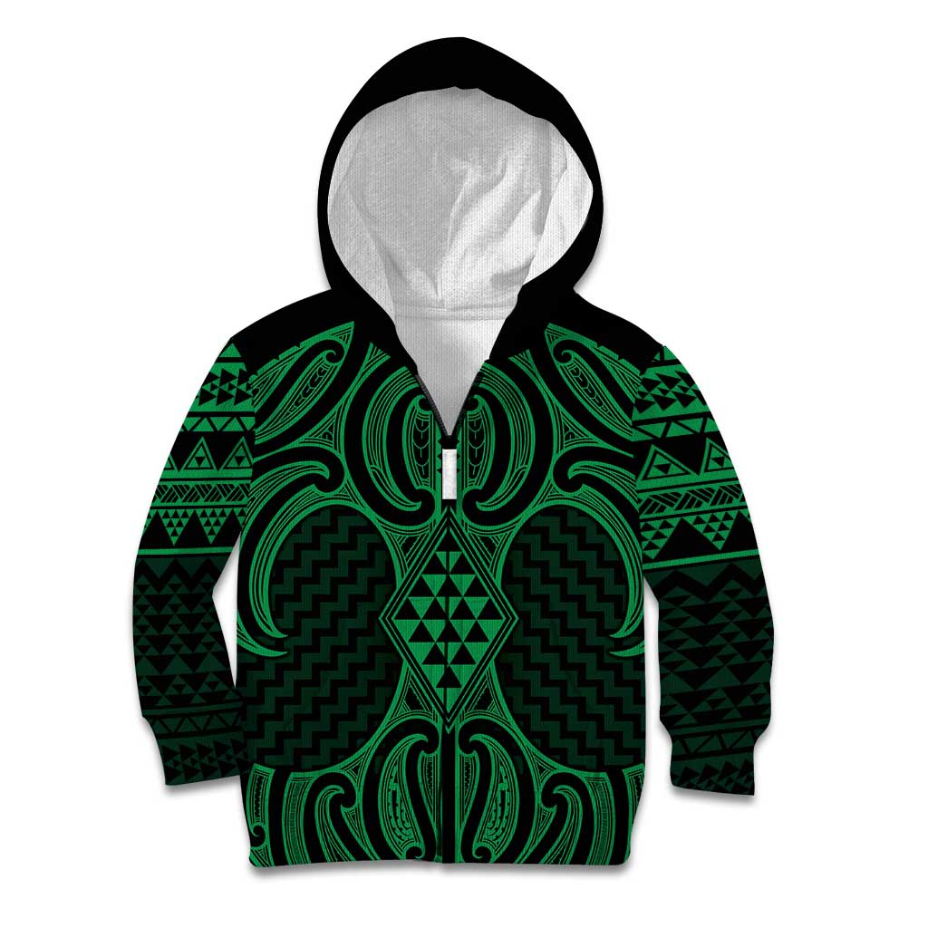Kakariki Maori Ta Moko Poutama Art Kid Hoodie