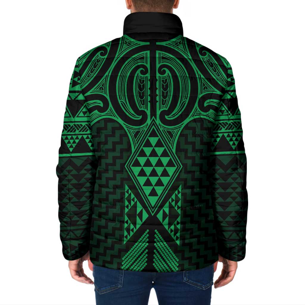 Kakariki Maori Ta Moko Poutama Art Padded Jacket - Polynesian Pride