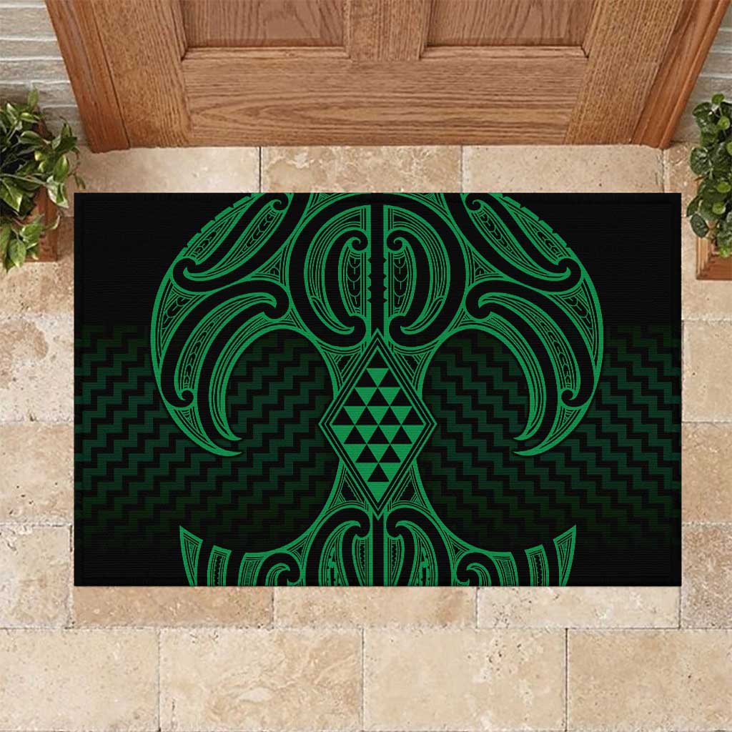 Kakariki Maori Ta Moko Poutama Art Rubber Doormat