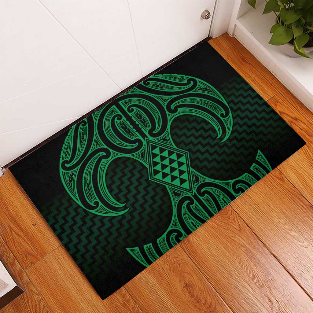 Kakariki Maori Ta Moko Poutama Art Rubber Doormat