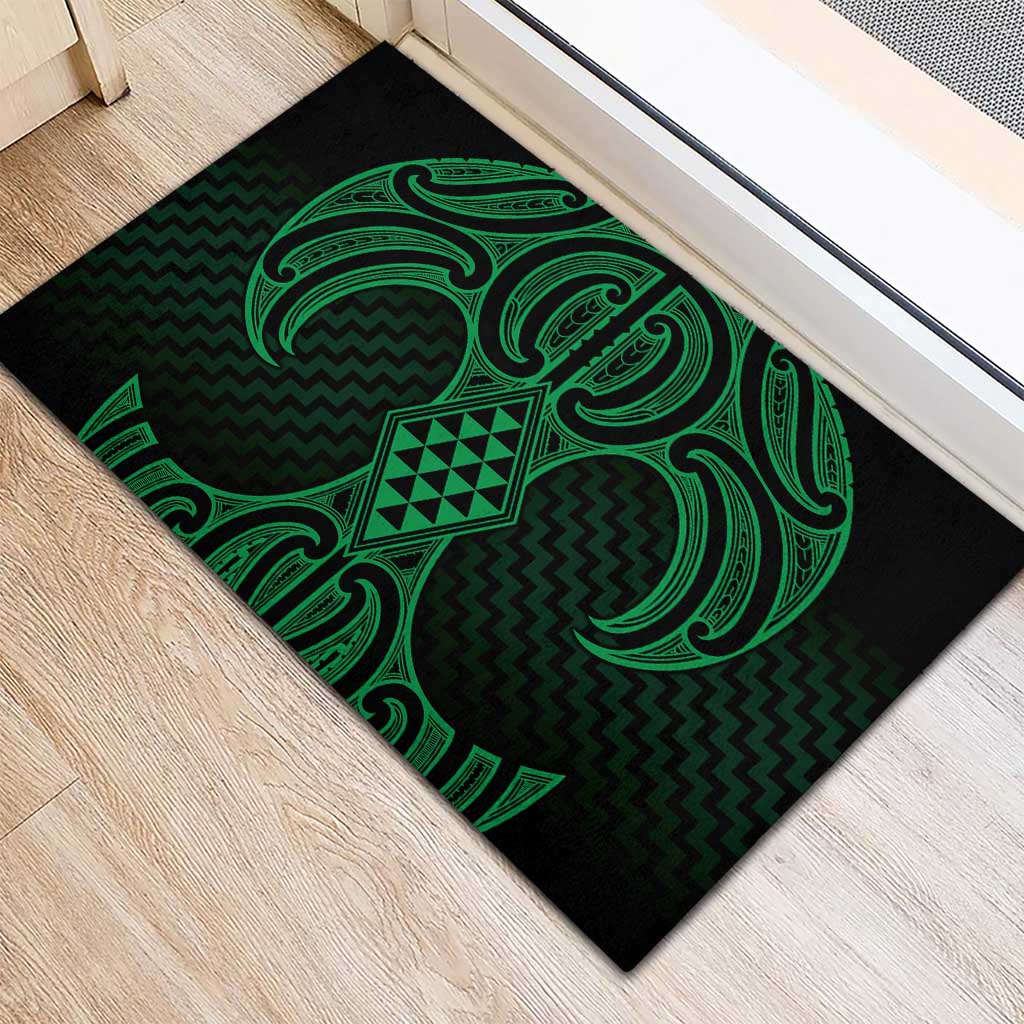 Kakariki Maori Ta Moko Poutama Art Rubber Doormat